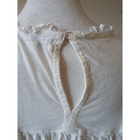 Ella Moss Womens Eyelet Knit Top Cream XXL Short Sleevs Pretty Beach Summer - Picture 4 of 14